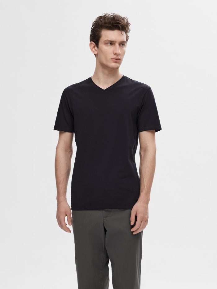 SLHNEWPIMA SS V-NECK TEE