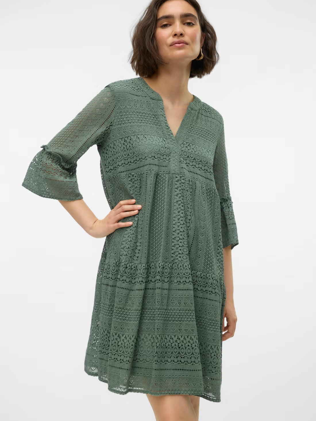 VMHONEY LACE 3/4 V-NECK TUNIC