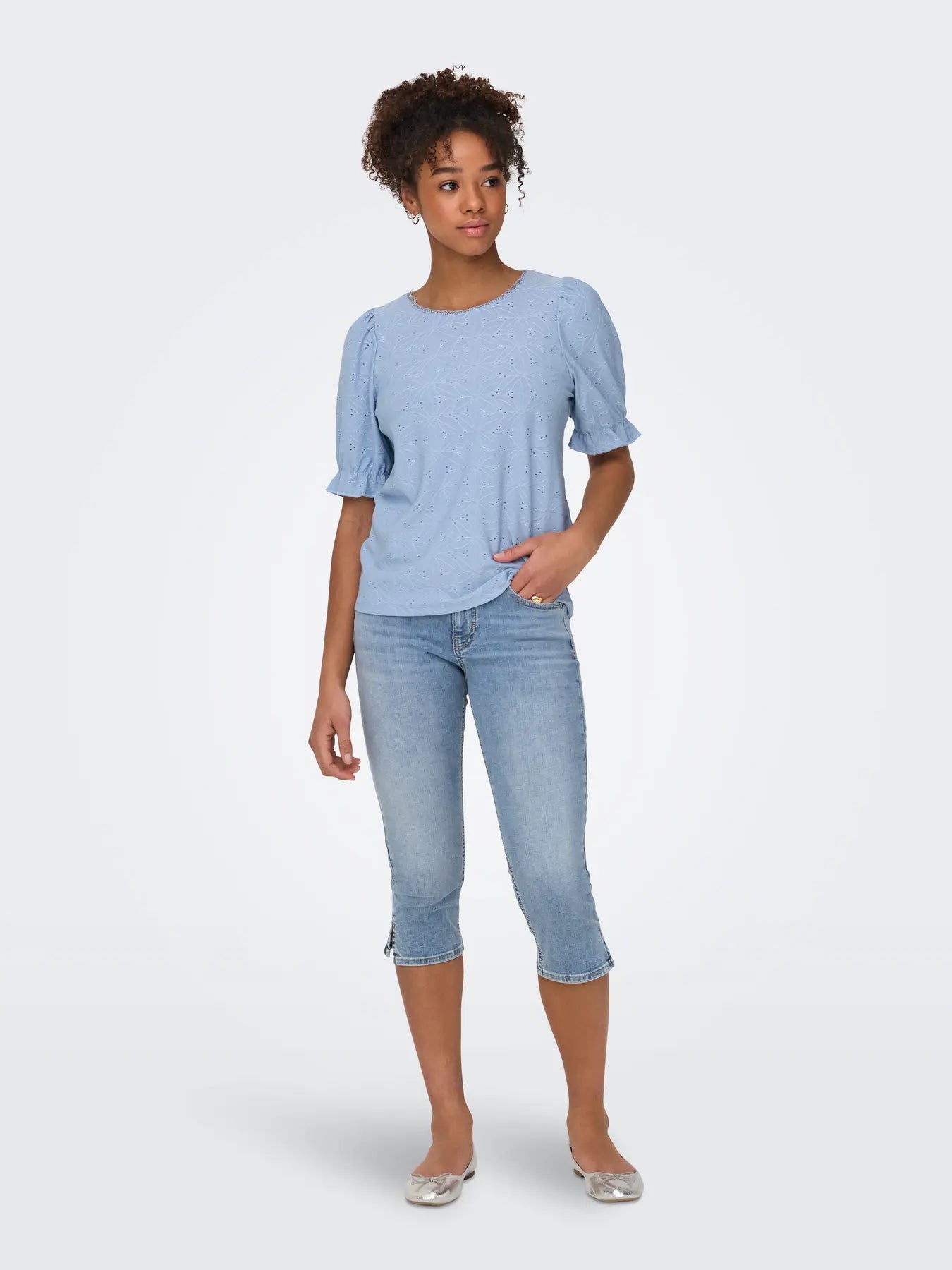 ONLBLUSH MW SLIT CAPRI DNM