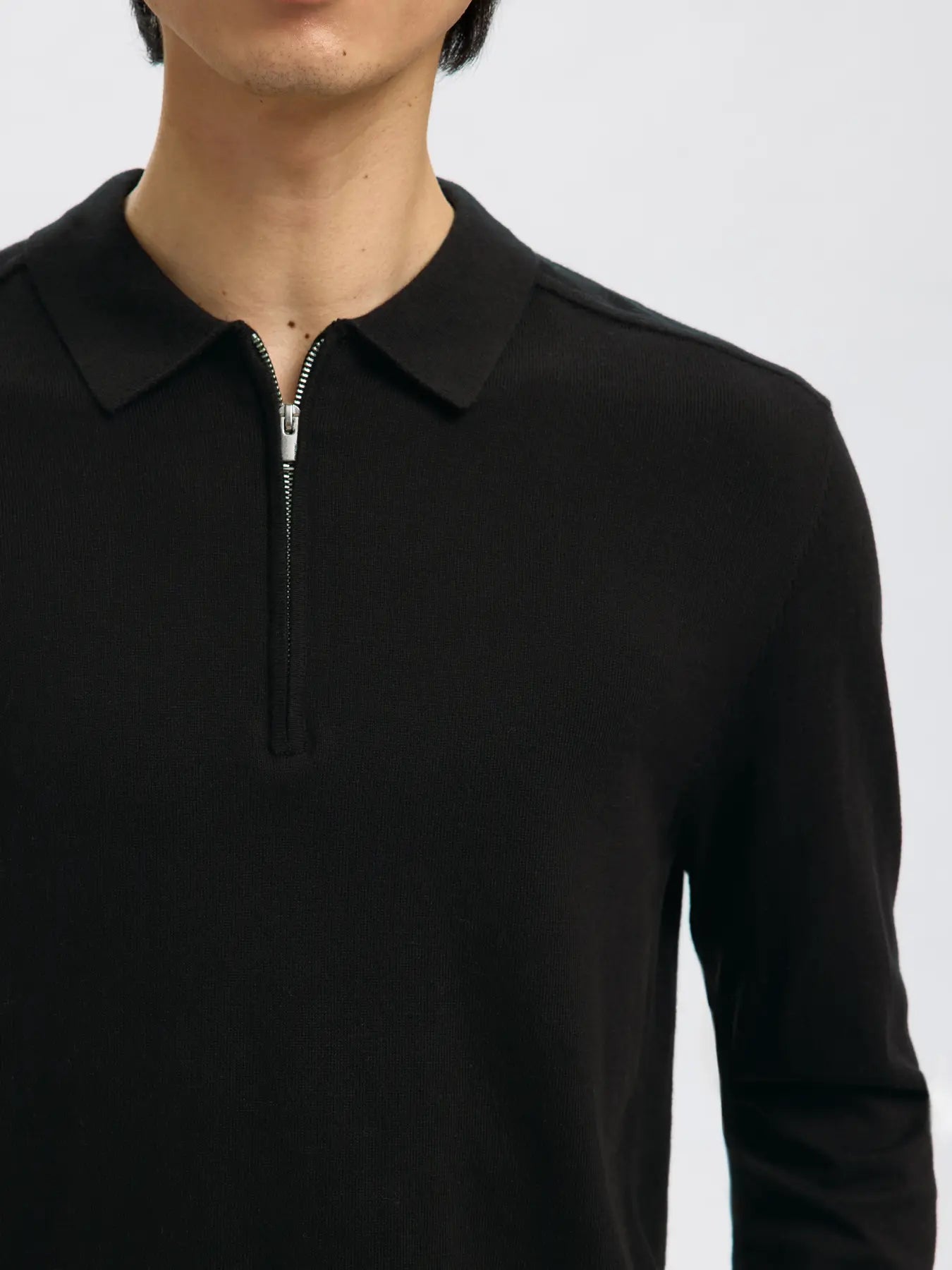 SLHBERG LS HALF ZIP POLO
