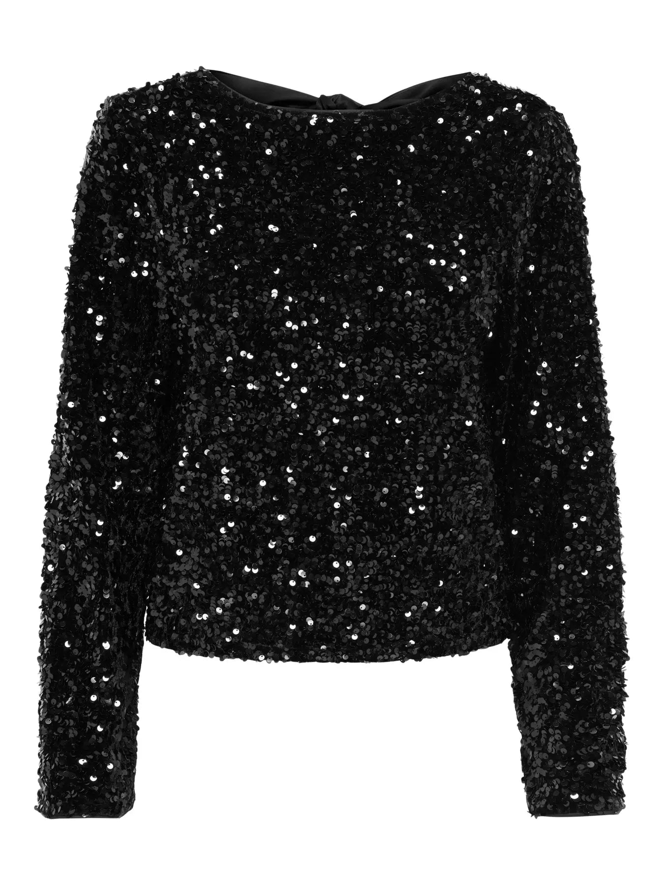 ONLCONFIDENCE L/S SEQUIN BOW TOP