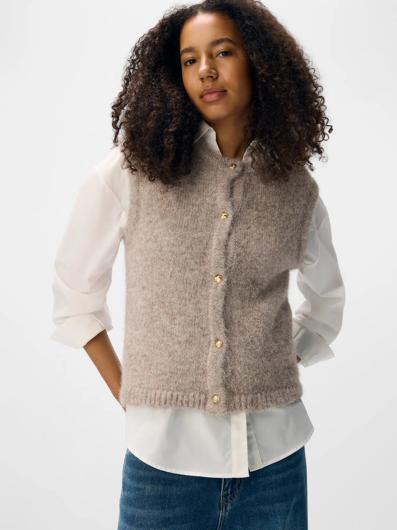 OBJSAGGIA RE KNIT VEST CARDIGAN