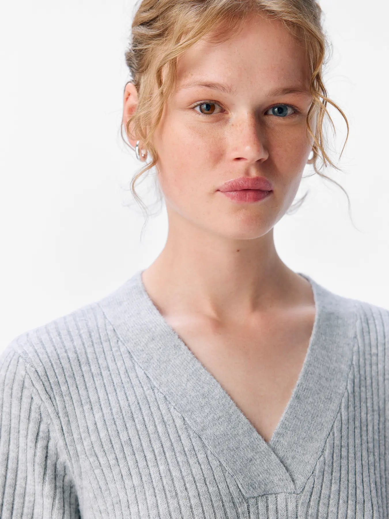 OBJELVA L/S RE V-NECK KNIT DRESS