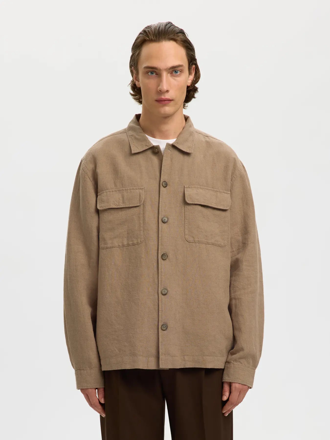 SLMOTTO LEROY LINEN BLEND OVERSHIRT