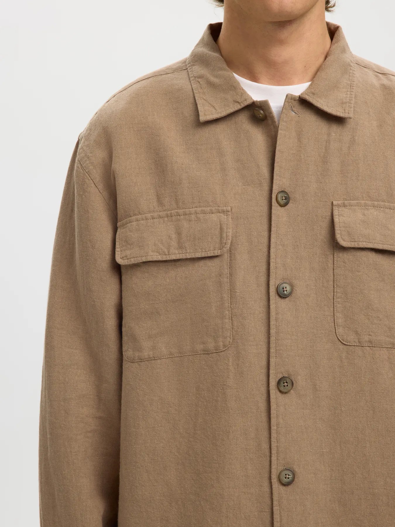 SLMOTTO LEROY LINEN BLEND OVERSHIRT