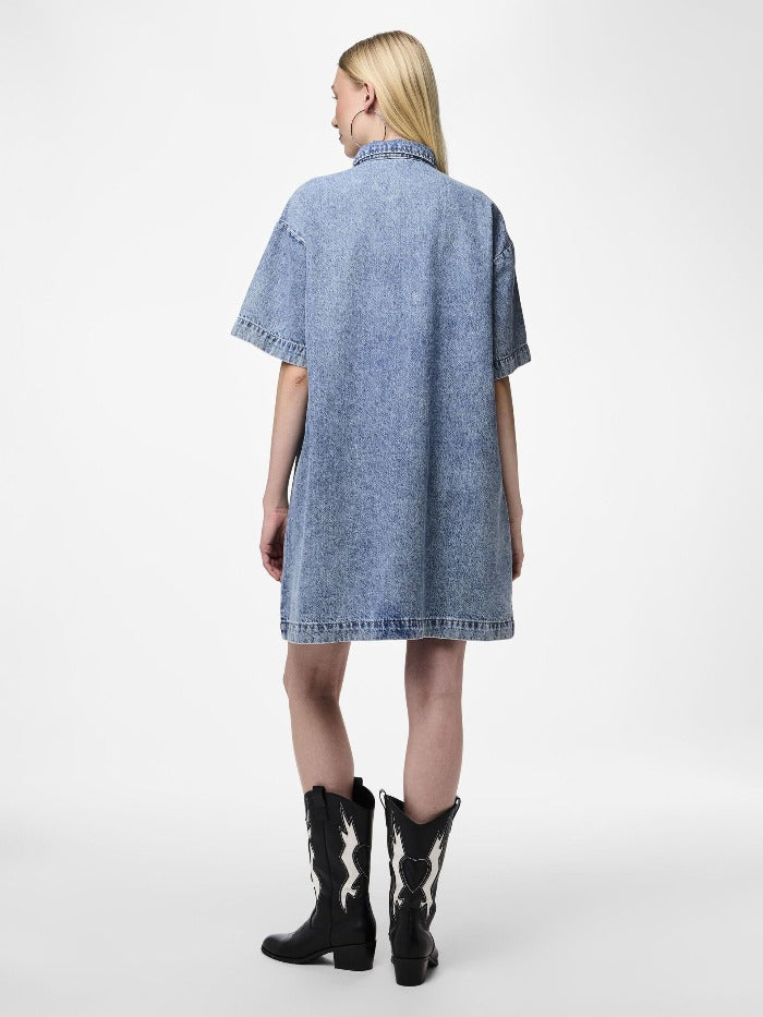 Pckate ss A-shape Denim dress