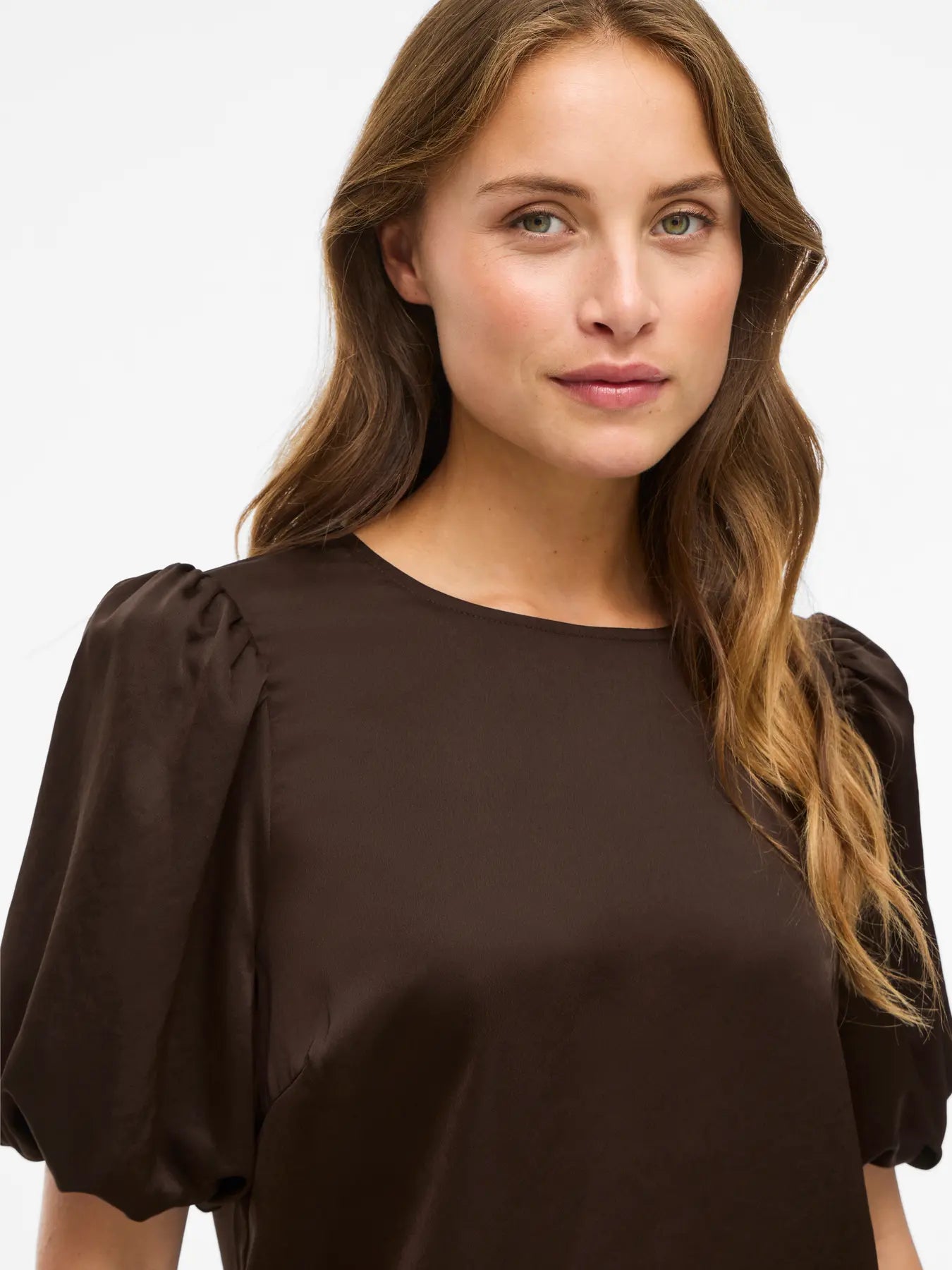 viellette 2/4 satin puff top