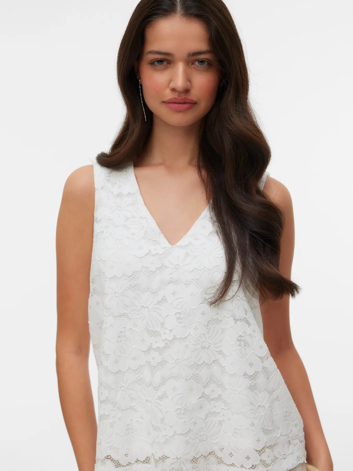 VMHONEY LACE SL V-NECK TOP