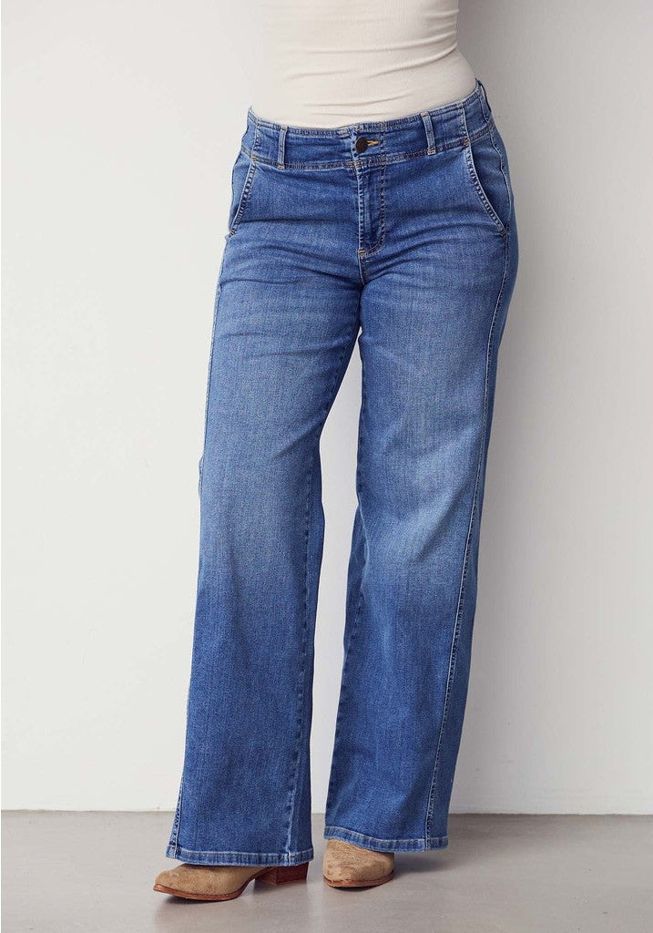 Como New Wide Jeans - Mid Denim Wash