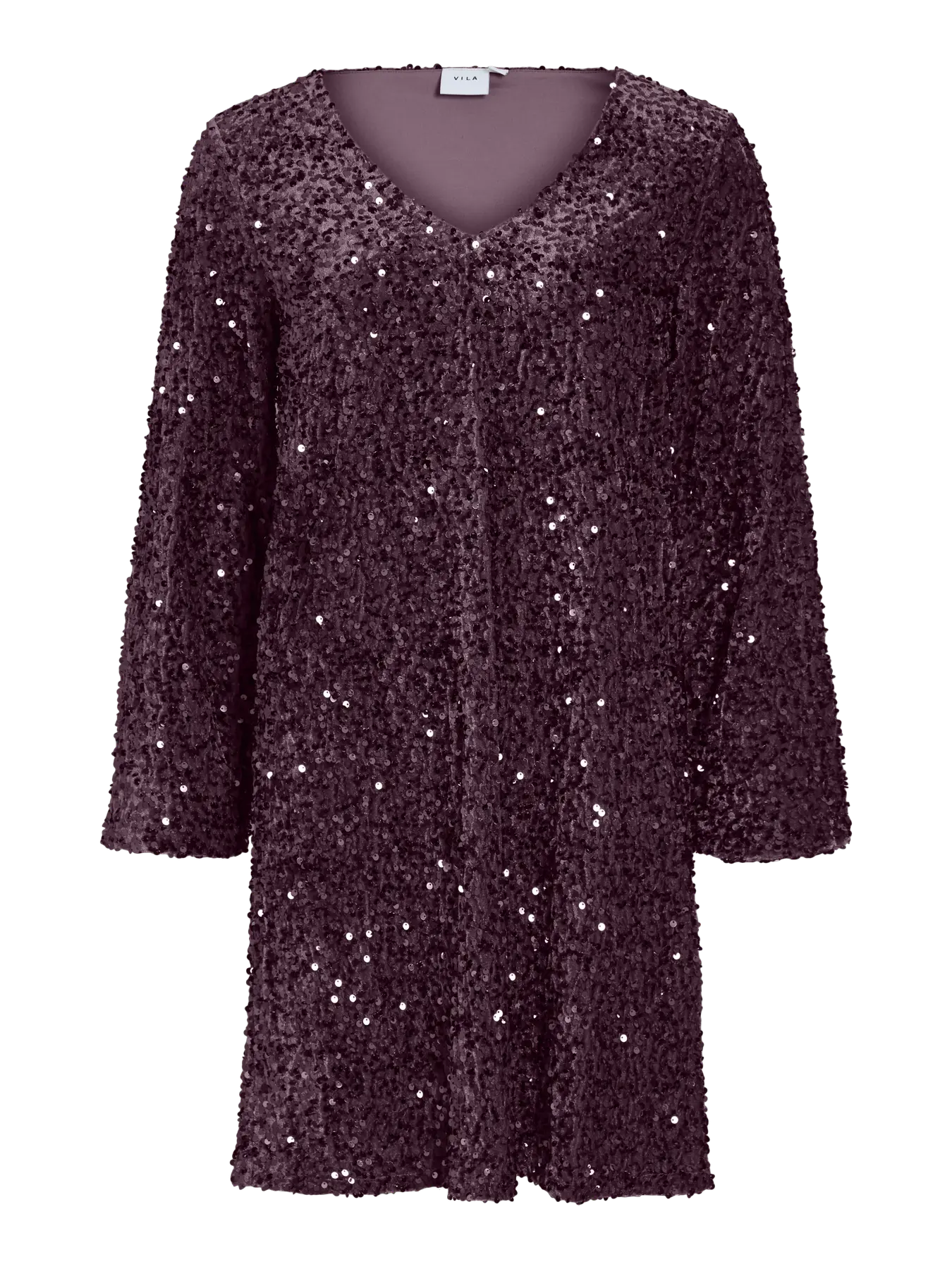 VIFAITH V-NECK L/S SEQUIN DRESS
