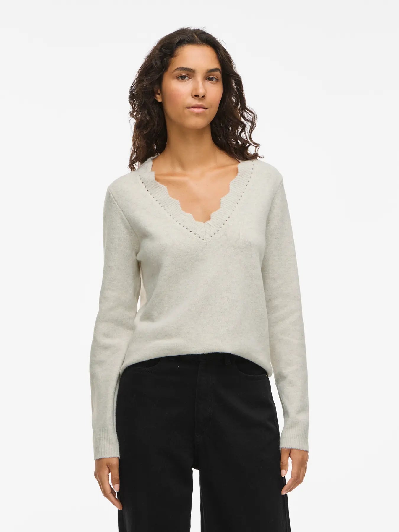 VINIKOLINA V-NECK L/S KNIT TOP