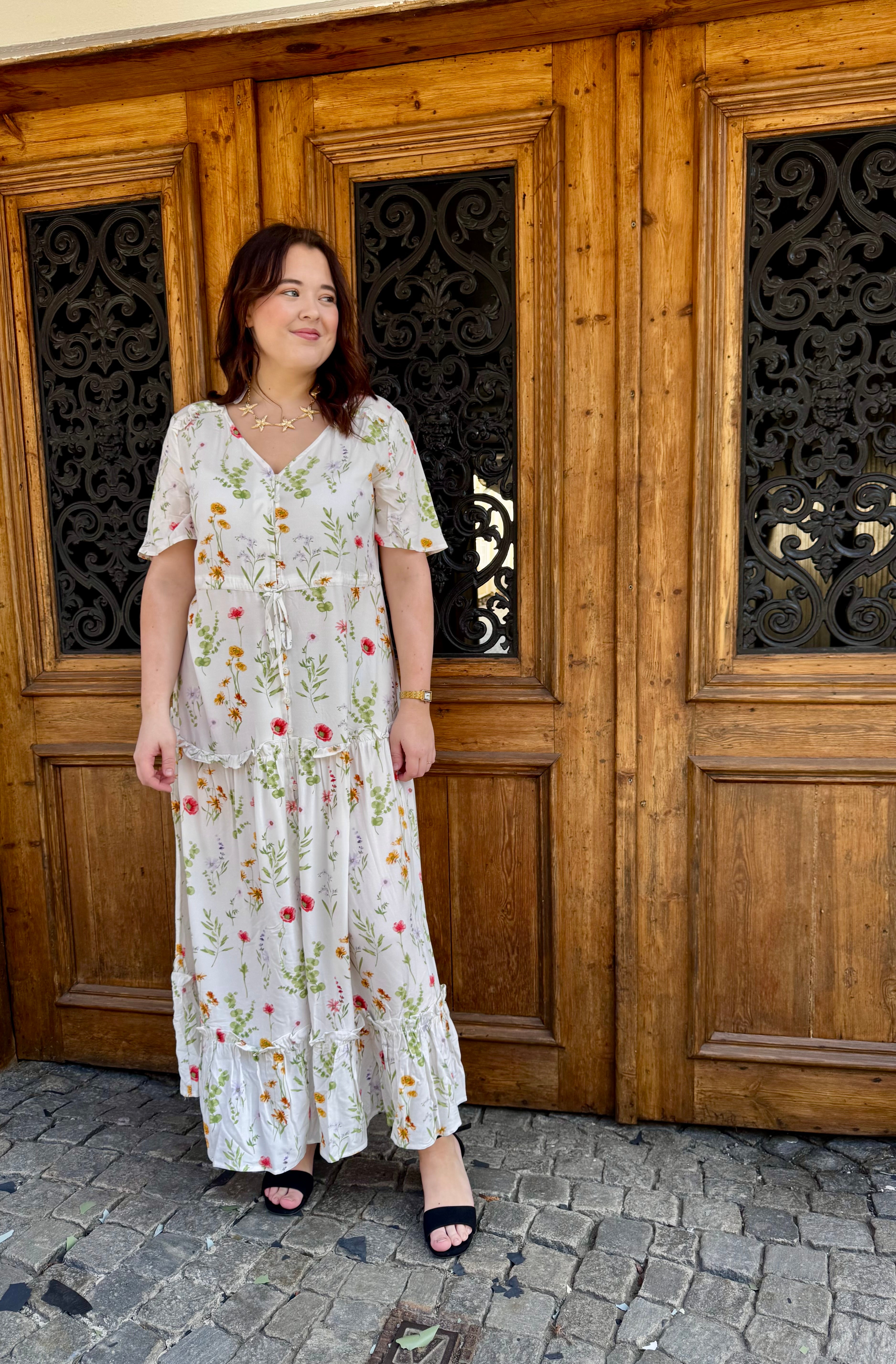 OBJLORENA S/S LONG DRESS