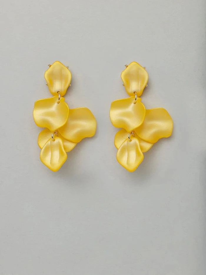 Leaf Earrings Pearl Yellow