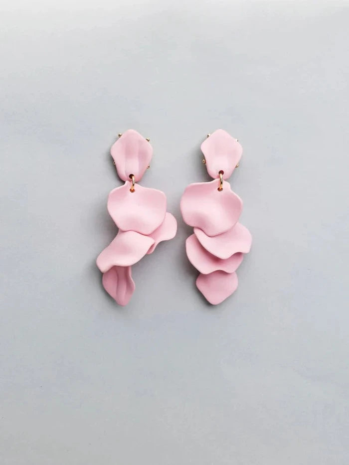 Leaf Earrings Light Pink