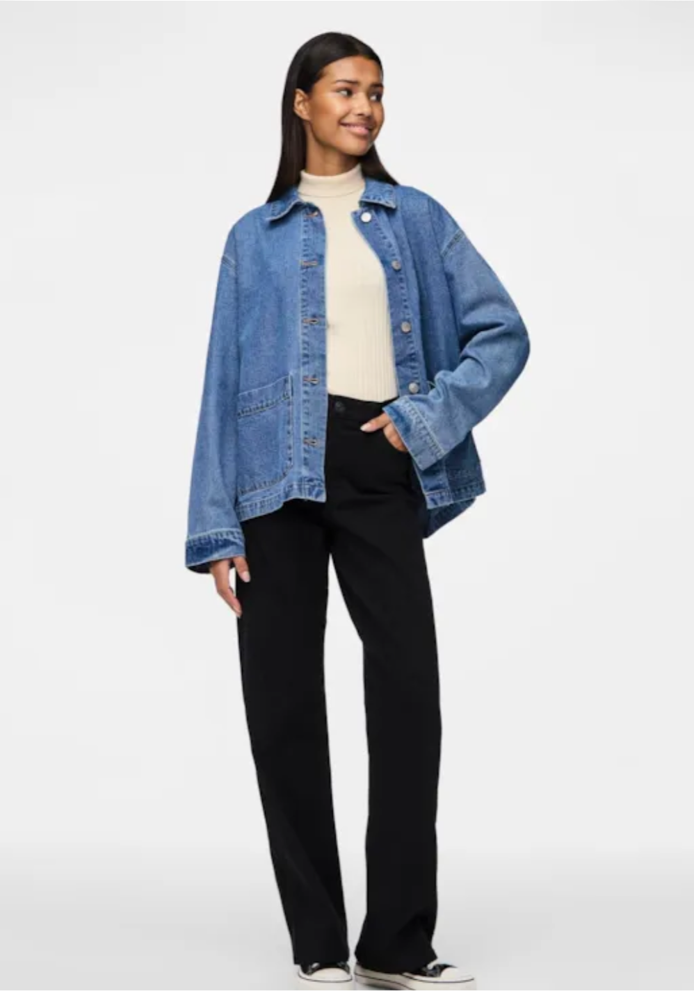 PCCHRISSY LS DENIM LOOSE SHIRT