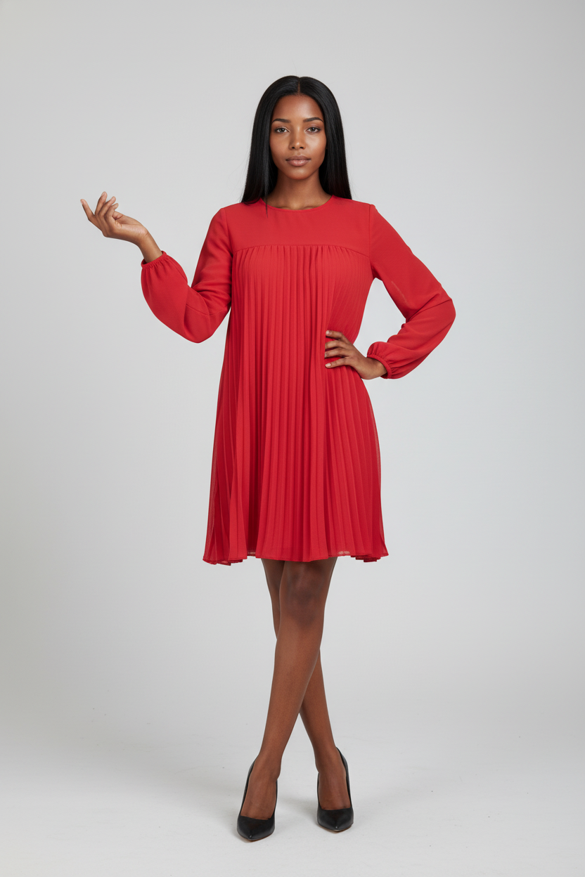 Plisserad klänning Jörlevik