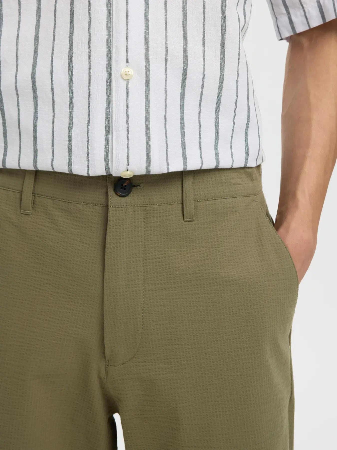 SLMKARL-SEERSUCKER REGULAR SHORTS