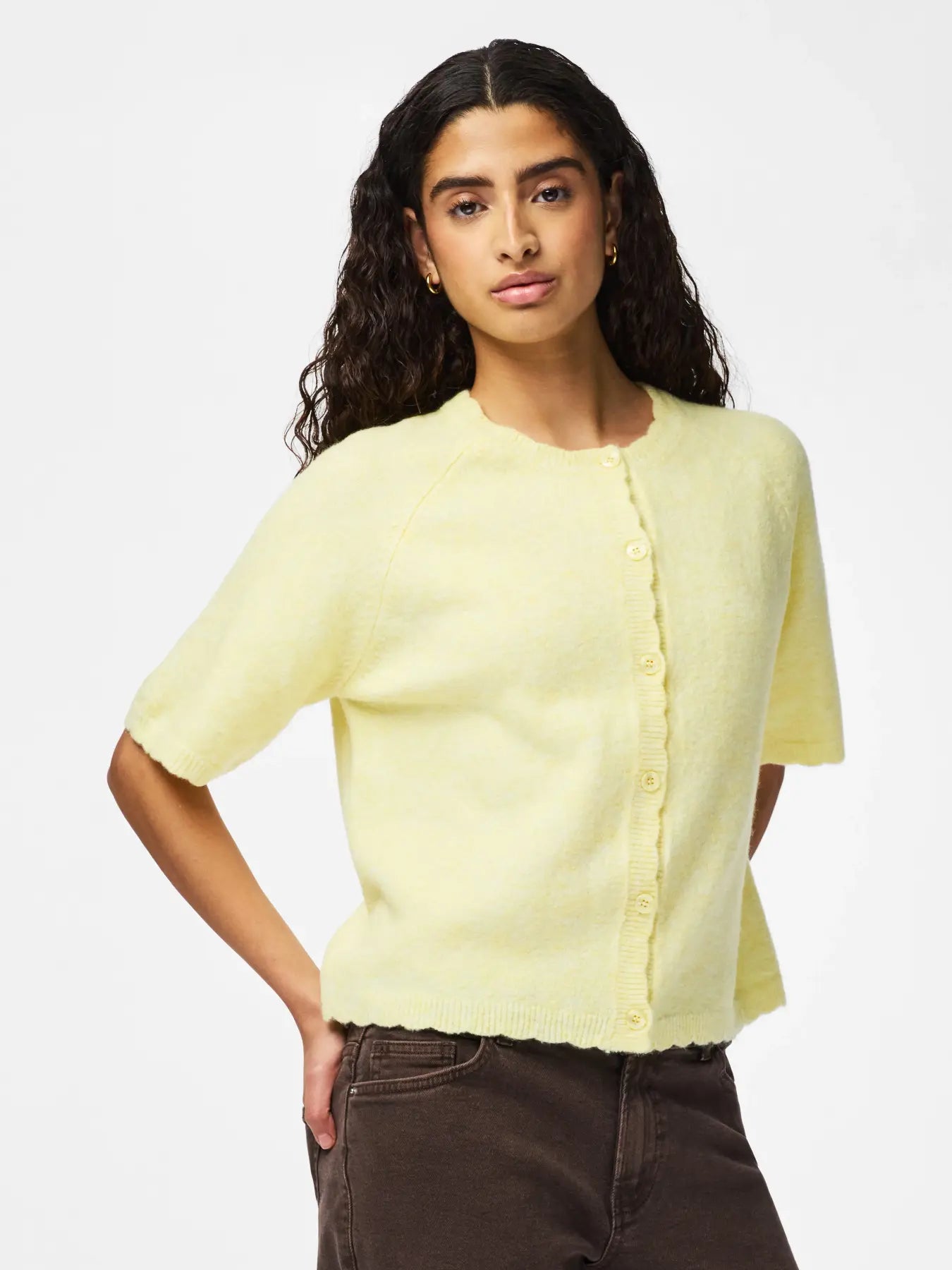 PCRATH SS O-NECK KNIT CARDIGAN