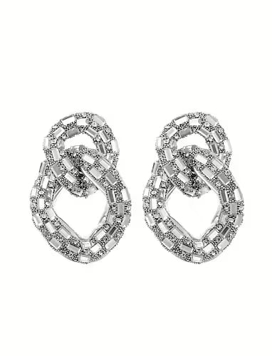 Sparkle crystal earring silver