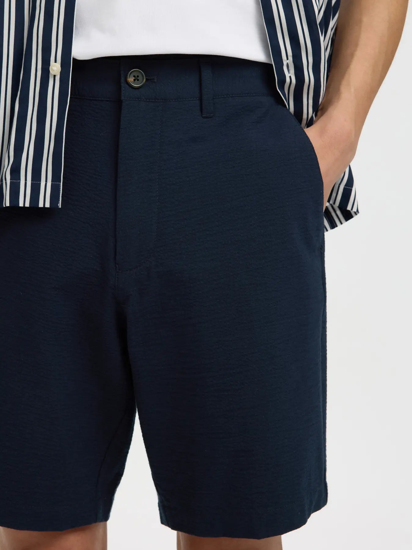 SLMKARL-SEERSUCKER REGULAR SHORTS