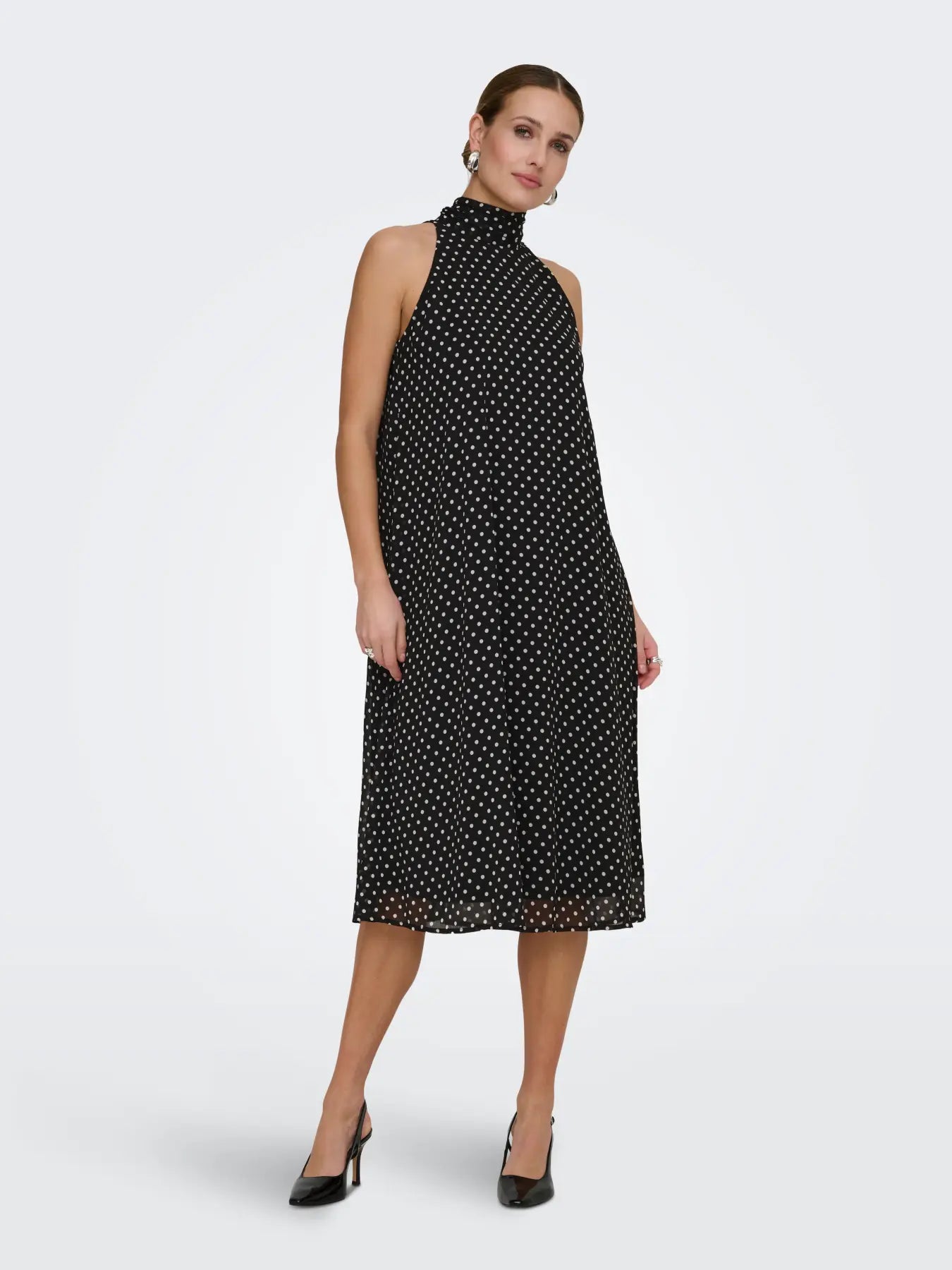 JDYPOLKA S/L HALTERNECK MIDI DRESS