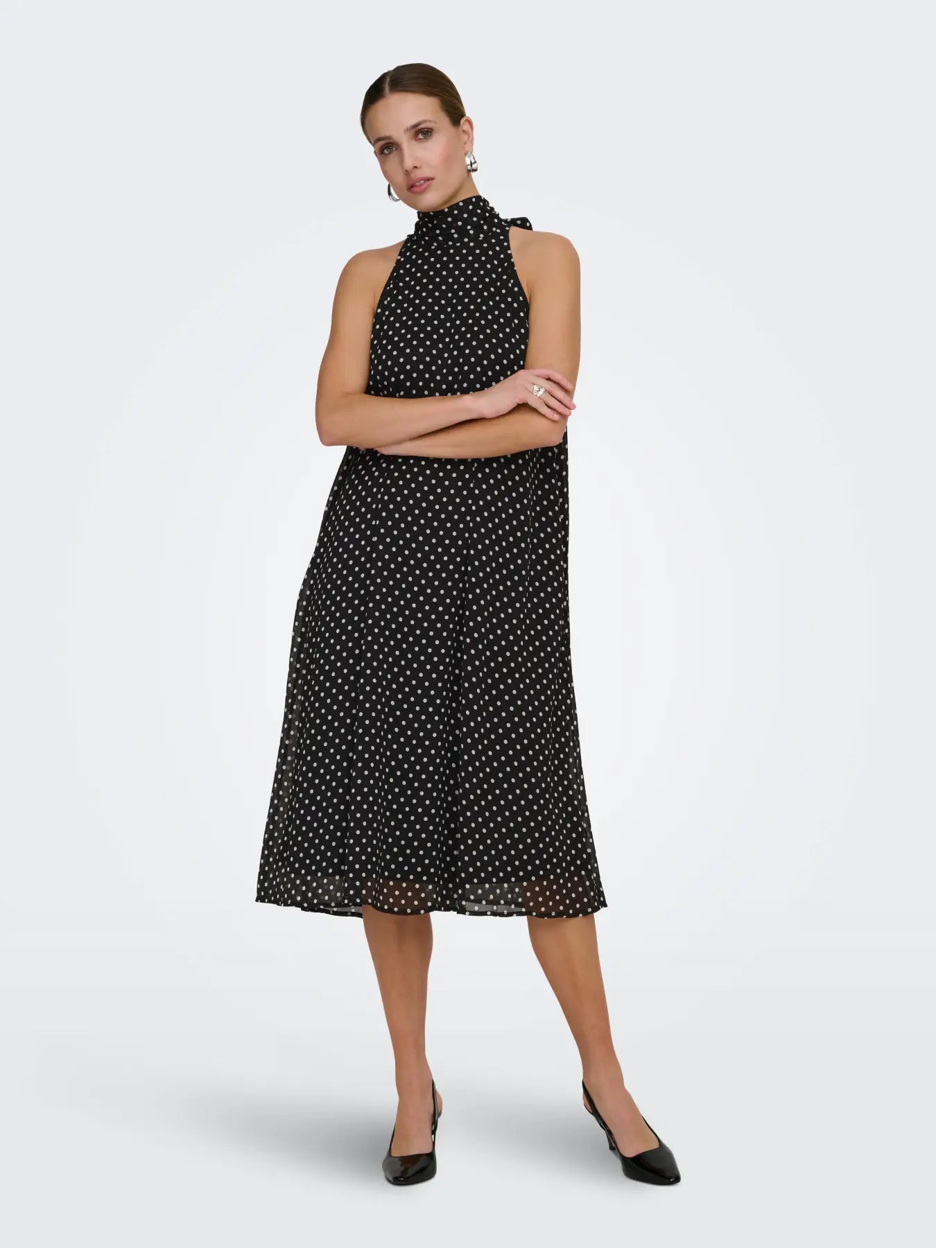 JDYPOLKA S/L HALTERNECK MIDI DRESS