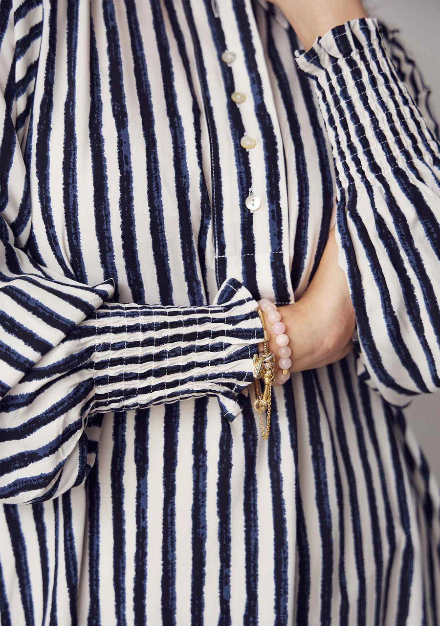 Asta Smock Dress - Creamy w/Black