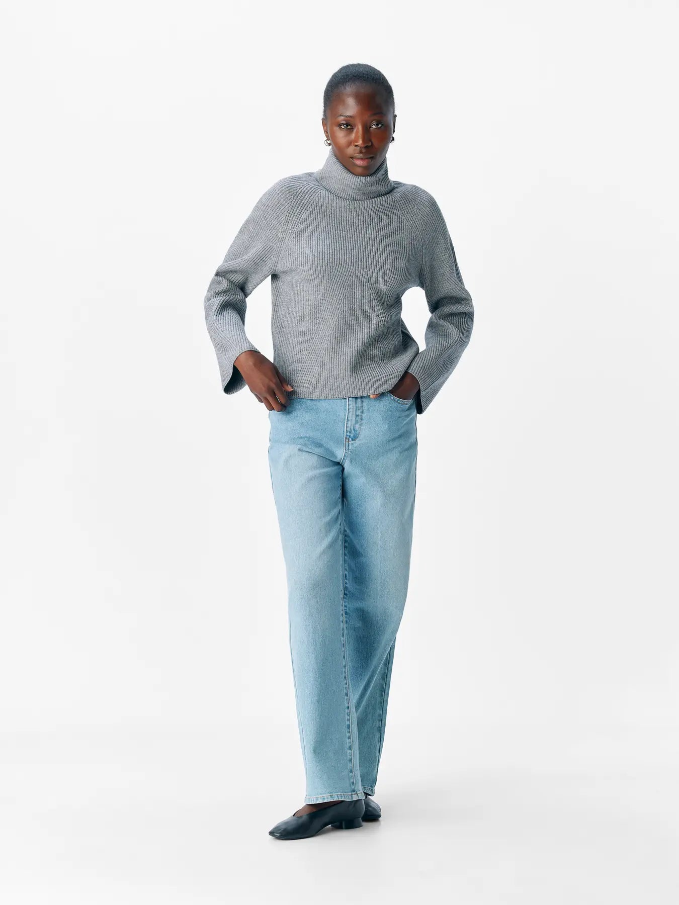 OBJVIOLA LS LO ROLLNECK KNIT