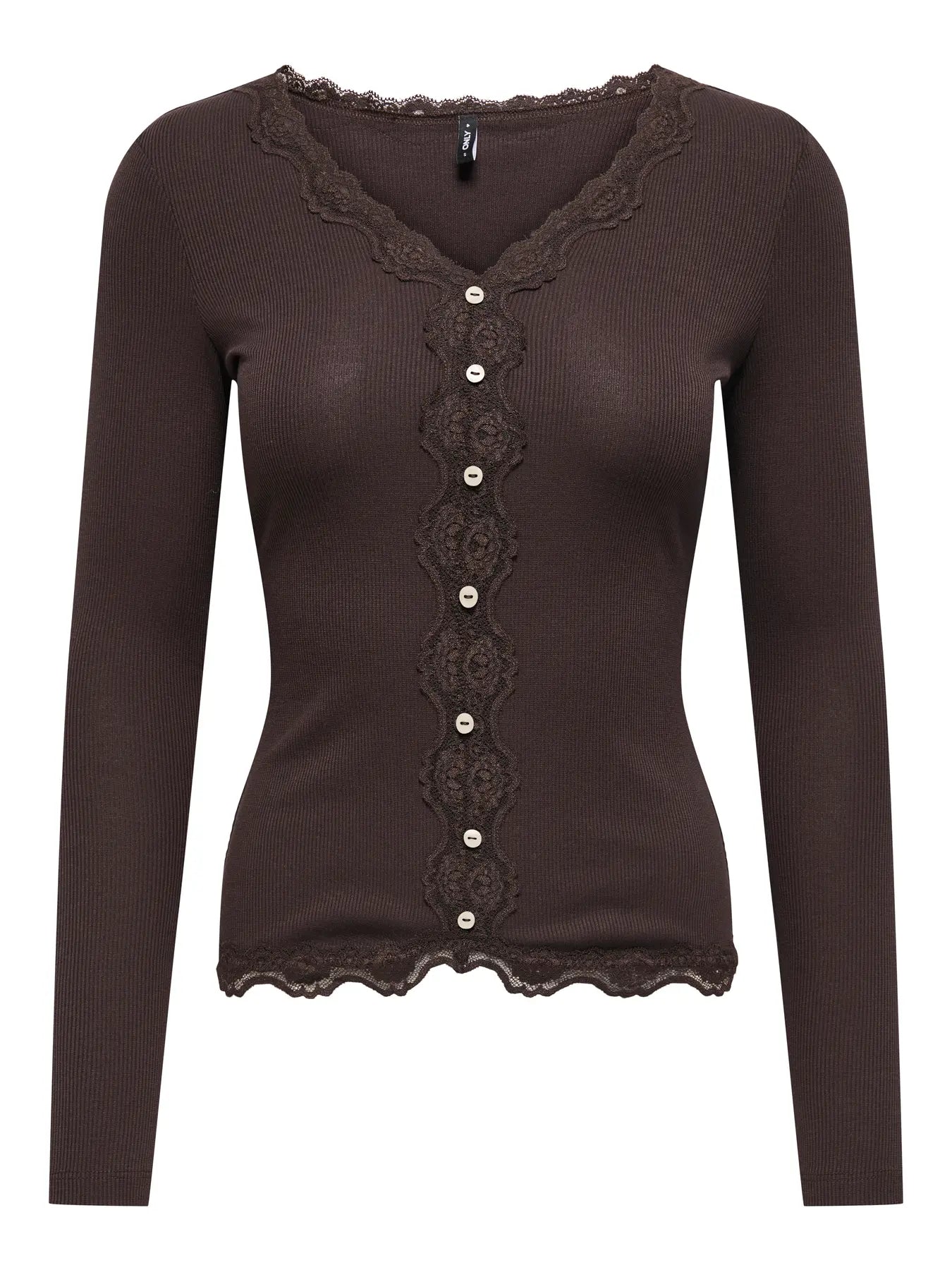 ONLENEA L/S LACE MIX PLACKET TOP JRS