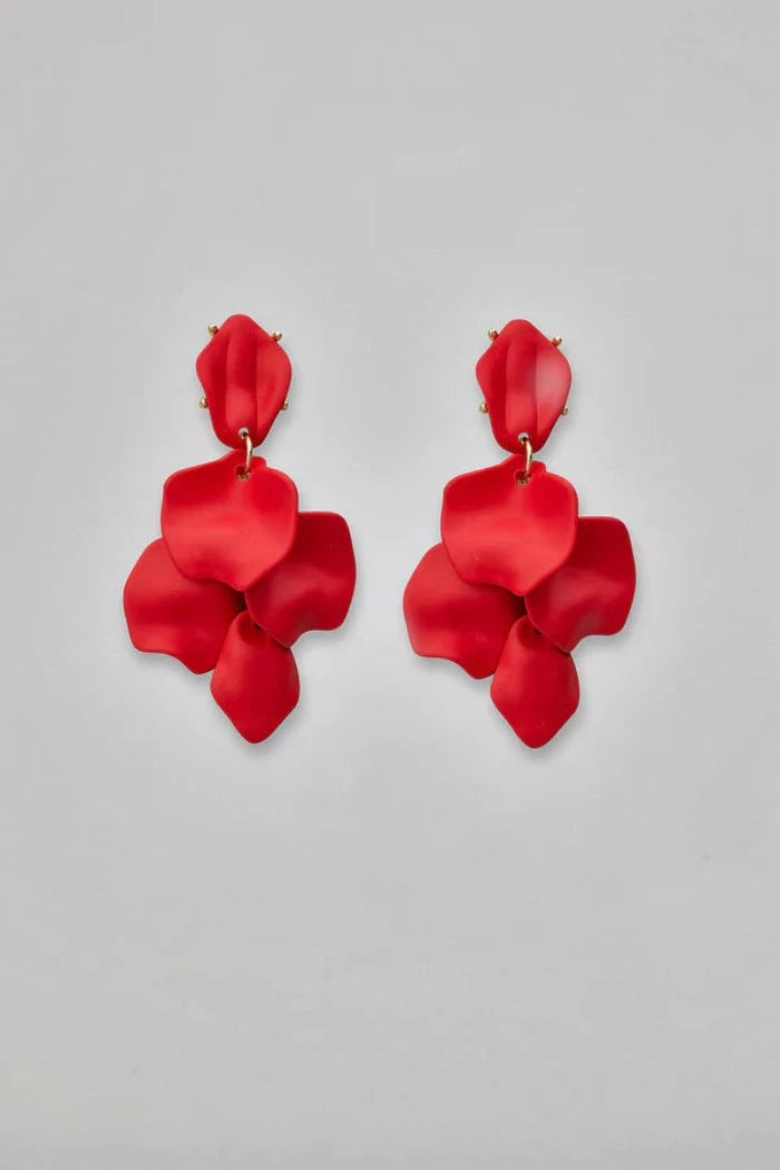 LEAF EARRINGS RED