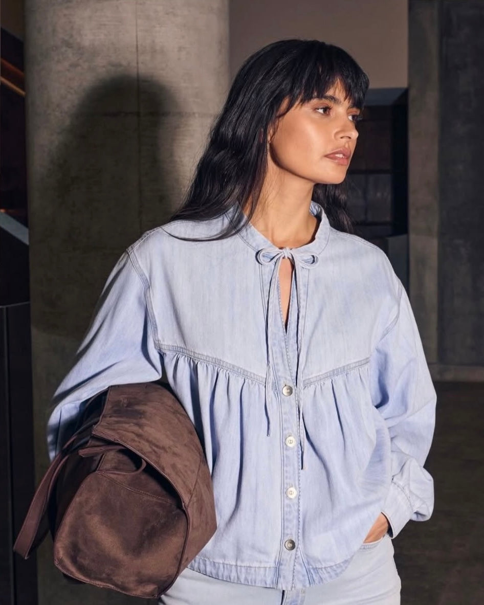 ONLBELLAMAY LS TIE DNM SHIRT