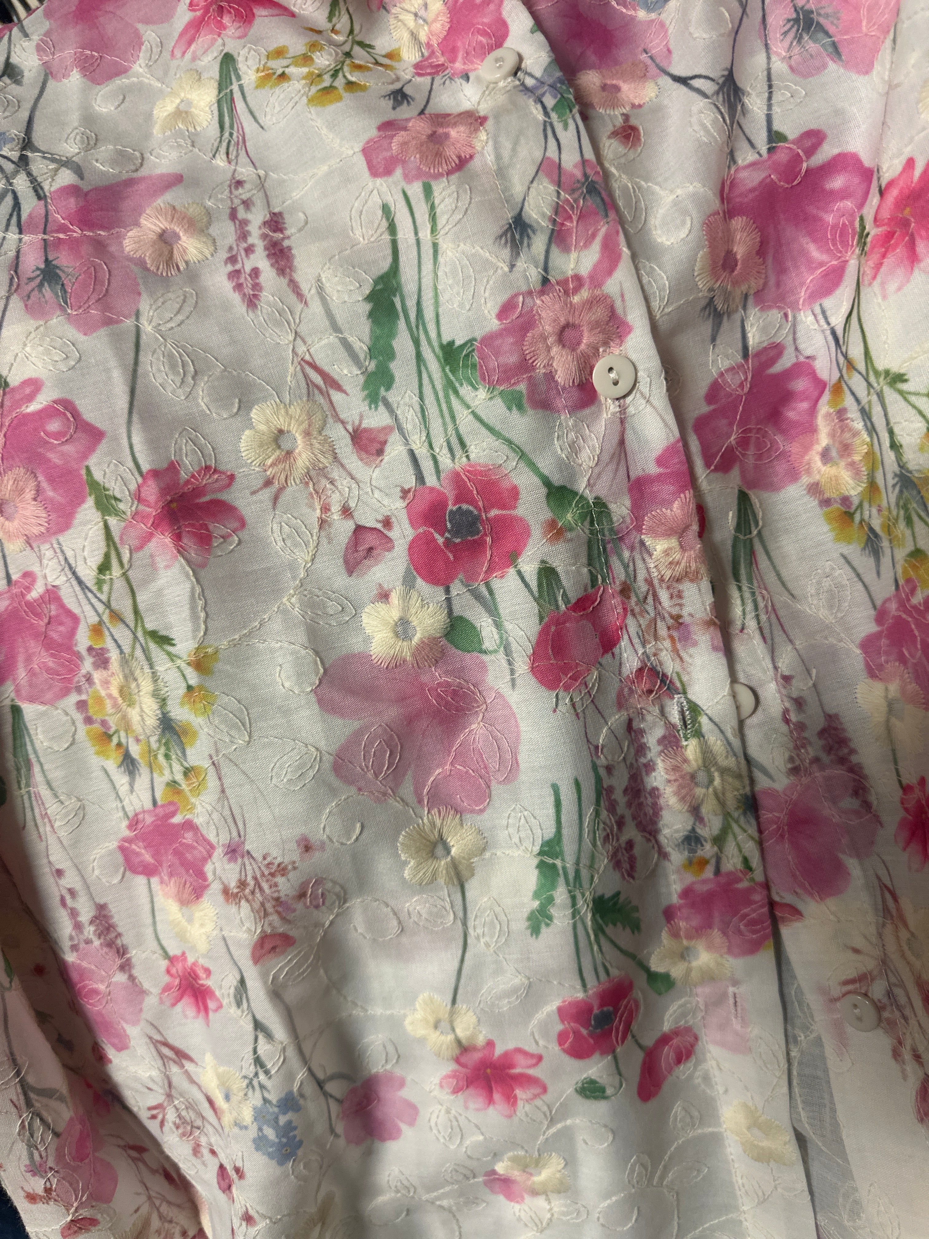 Blus broderi anglaise flower storlek S