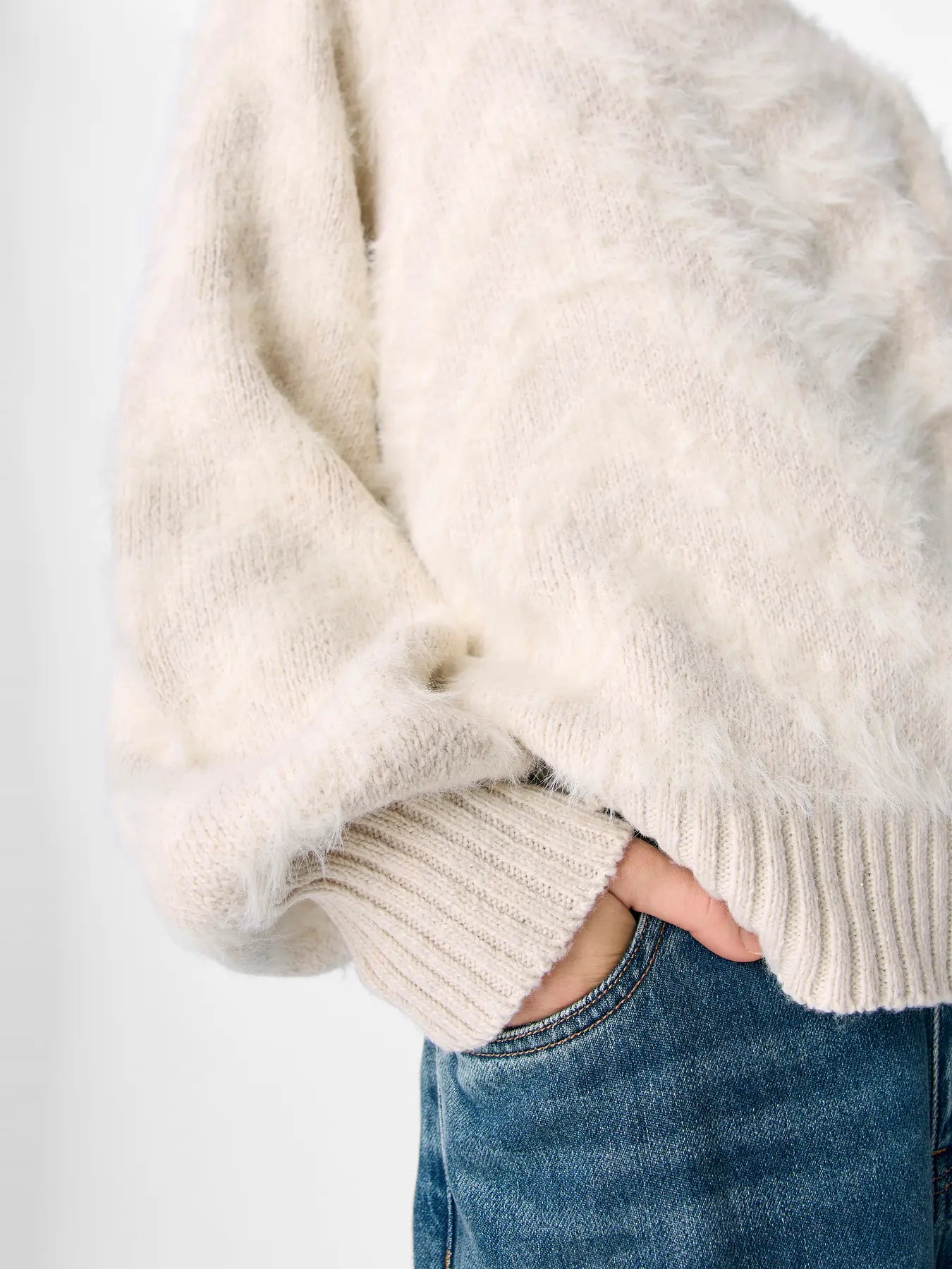 OBJHOLLOW L/S RE KNIT PULLOVER