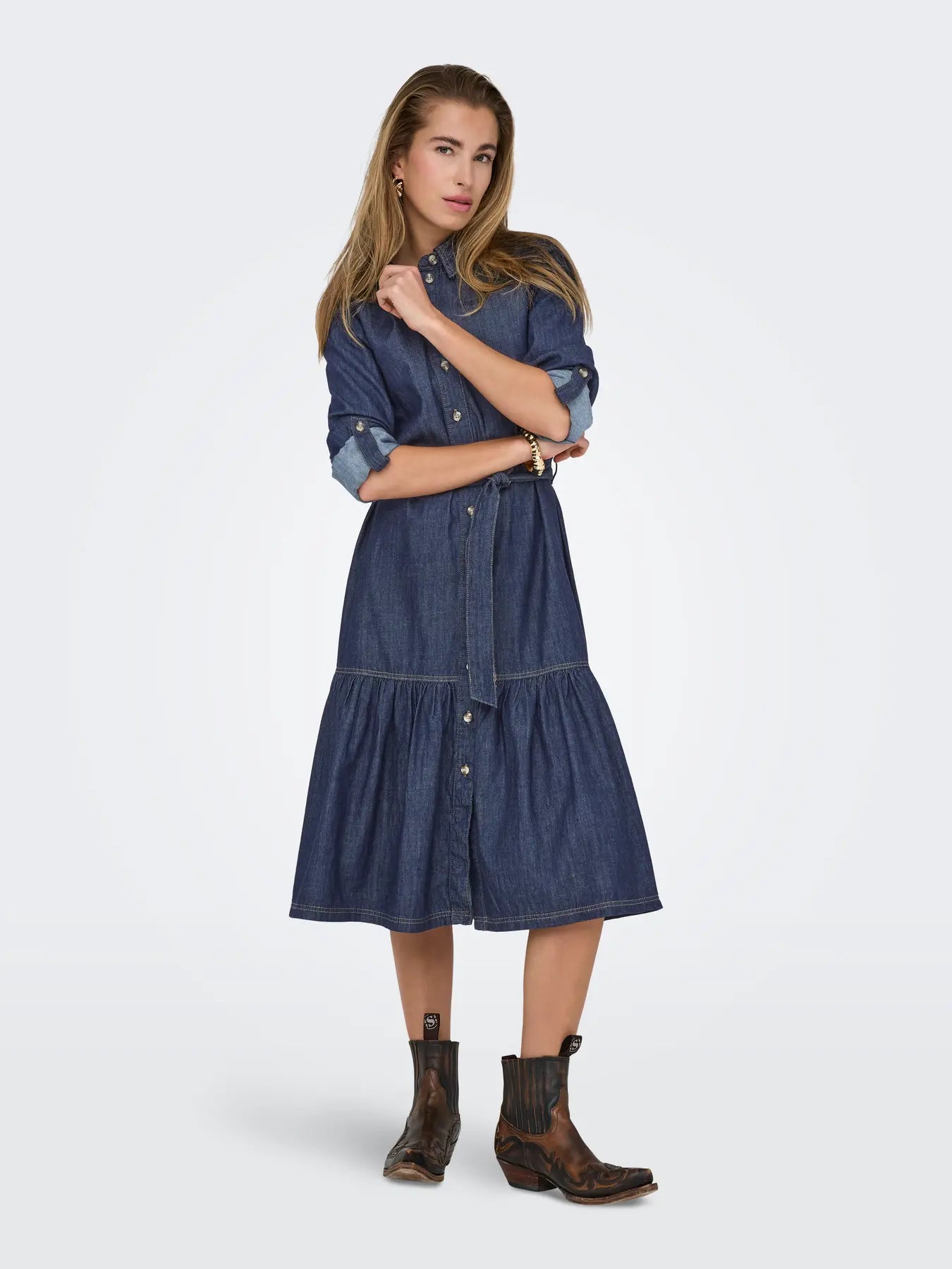 ONLSEVIGNY FRILL 3/4 SL LONG DRESS