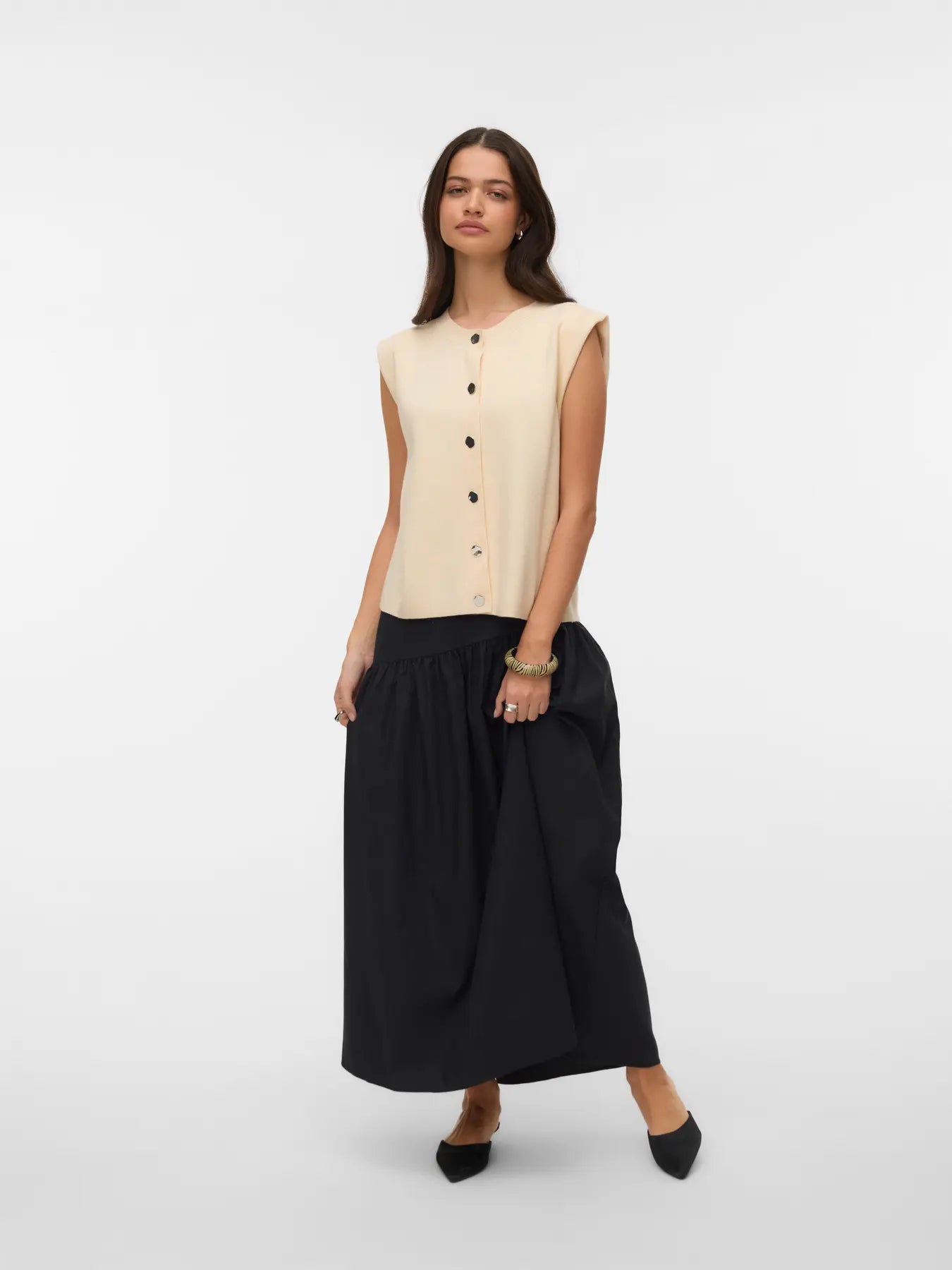 VMGOLD SL O-NECK BUTTON VEST