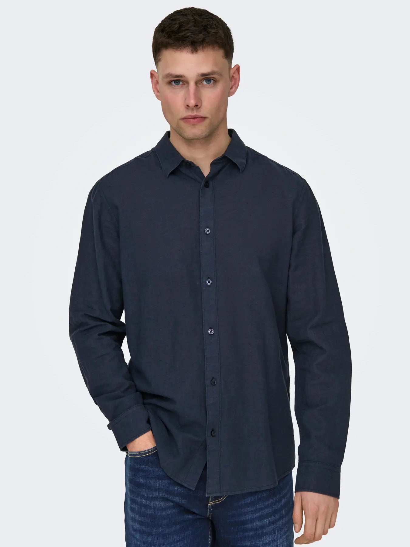ONSCAIDEN LIFE LS SOLID LINEN BLEND