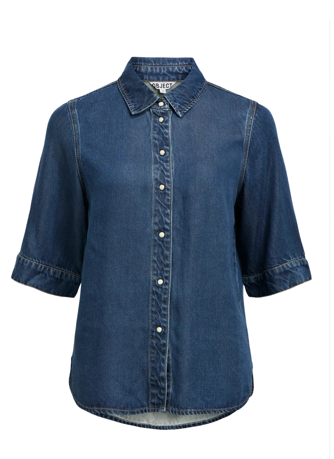 OBJFRAME 2/4 RE DENIM TOP