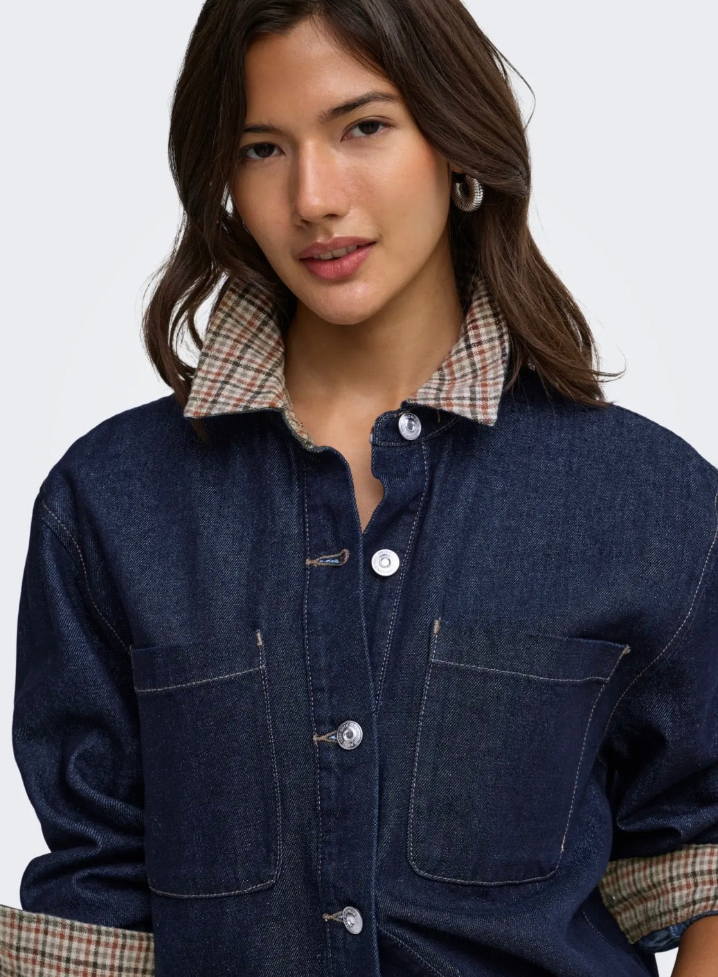 ONLVERA LS CHECK DNM SHIRT