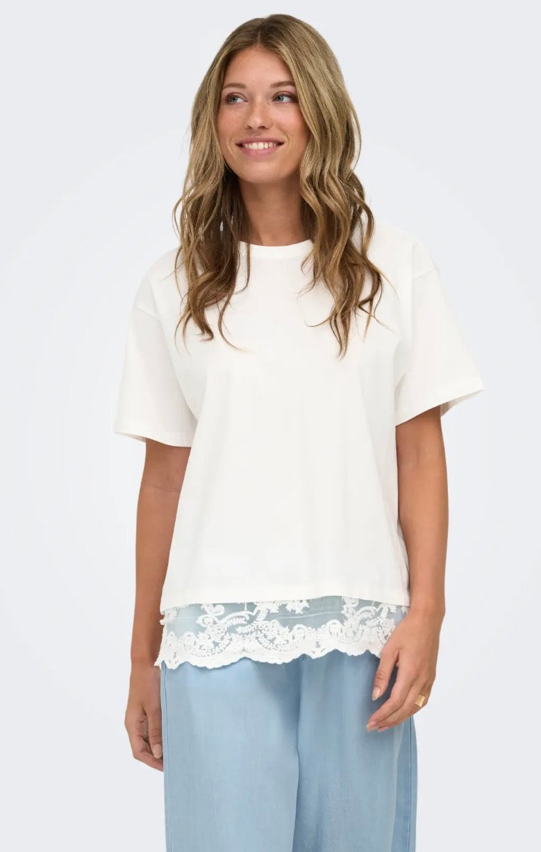 ONLVIVVI LACE BOTTOM TOP