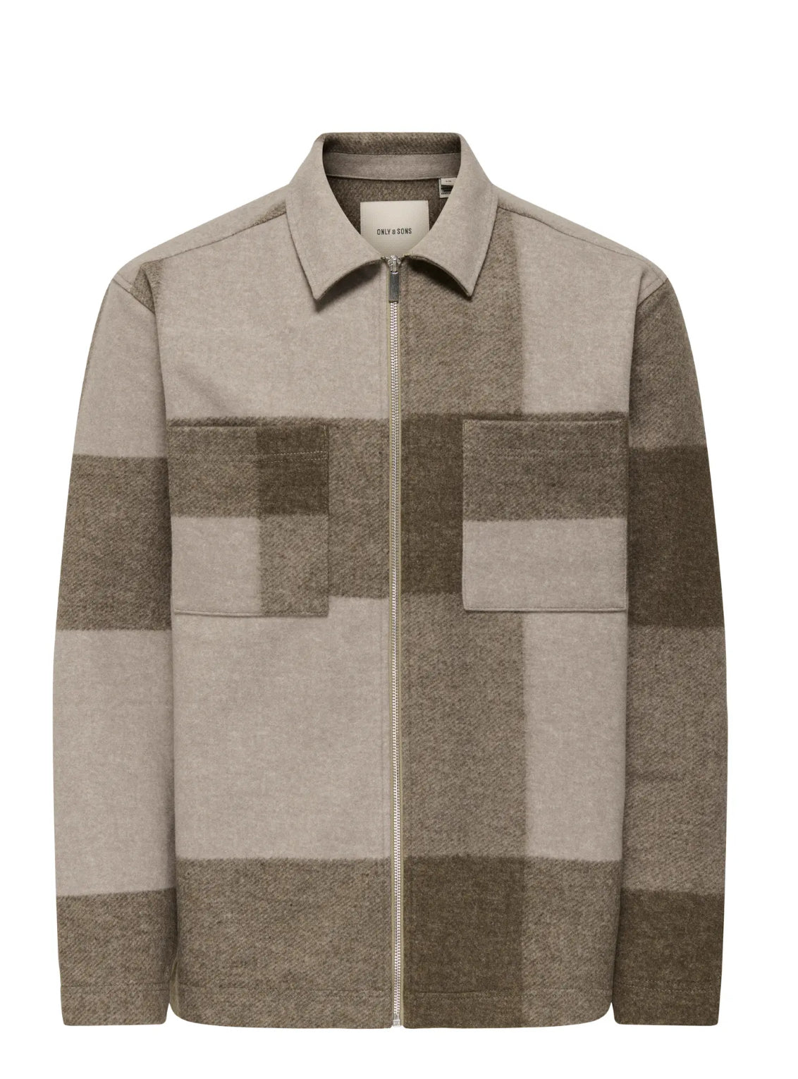 ONSWAKE CHECKED ZIP OVERSHIRT