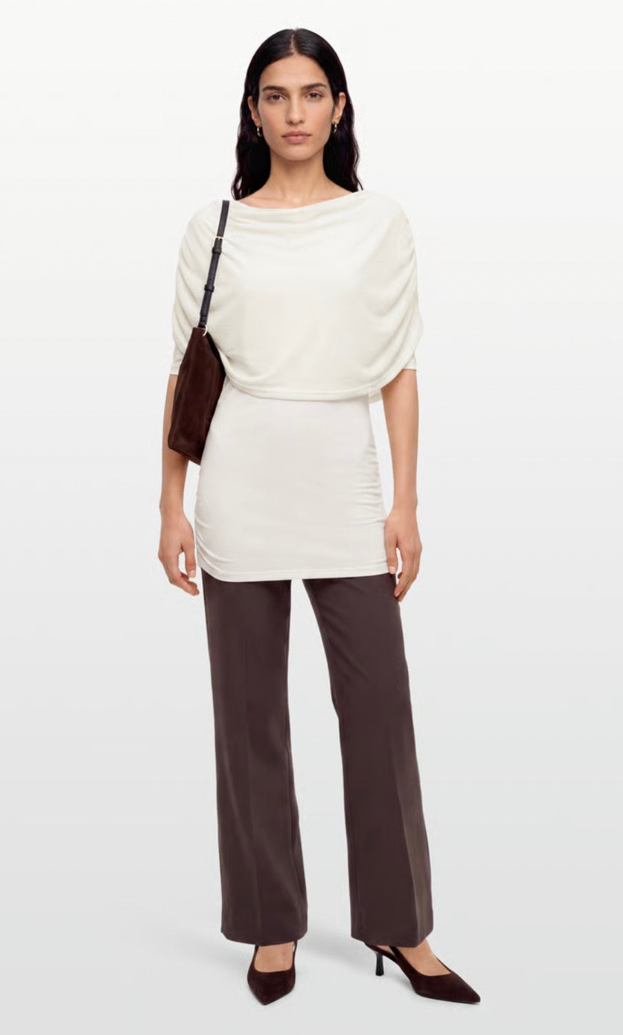 OBJDINA 2/4 BOATNECK CAPE TOP