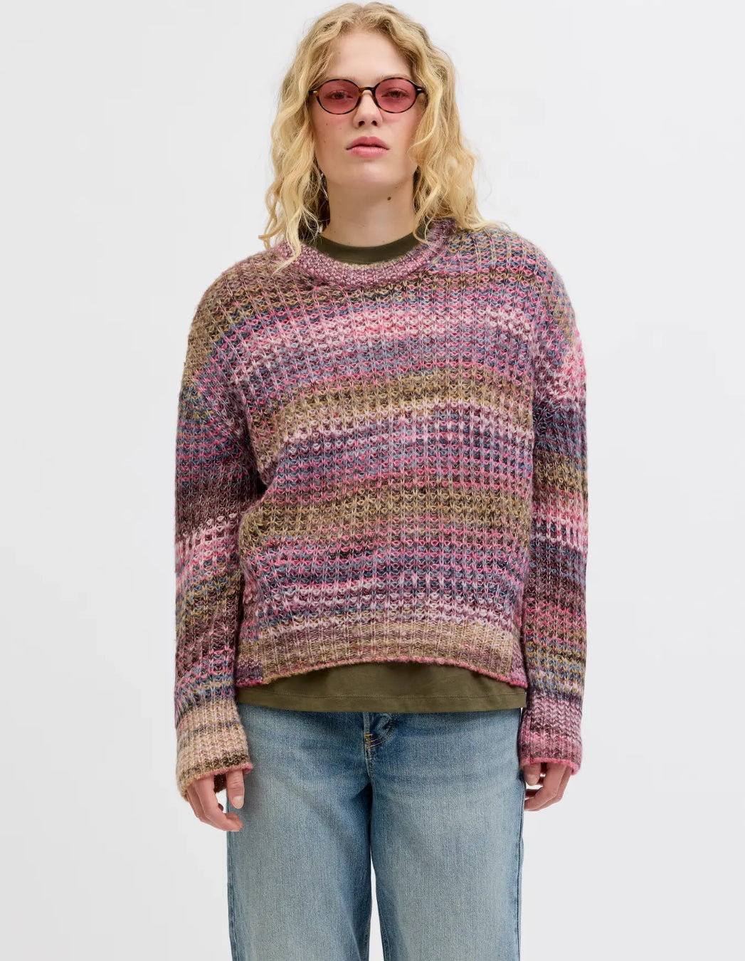 JXSIMONE SPACE DYE CREW NECK KNIT