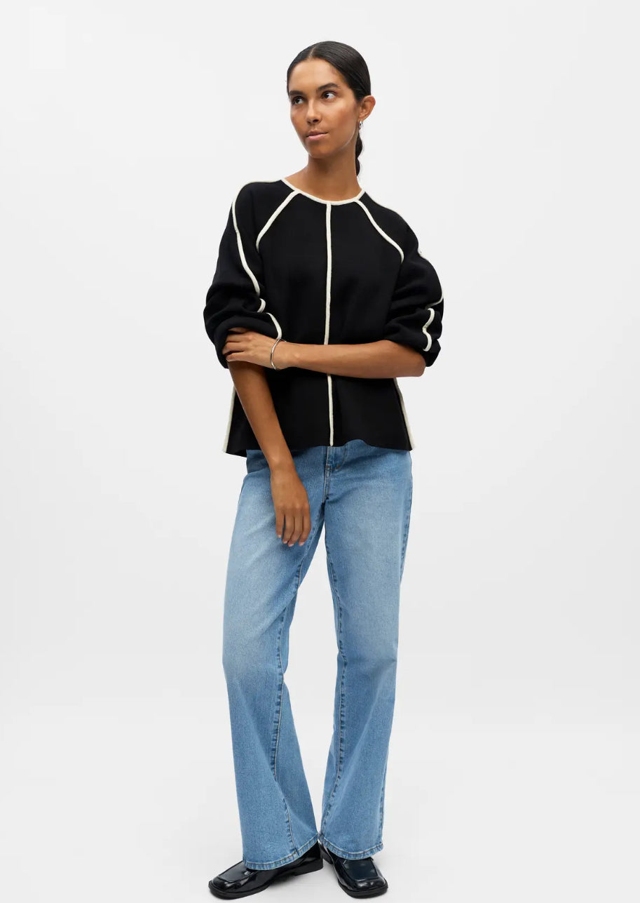 OBJREYNARD LS LO CONTRAST PULLOVER