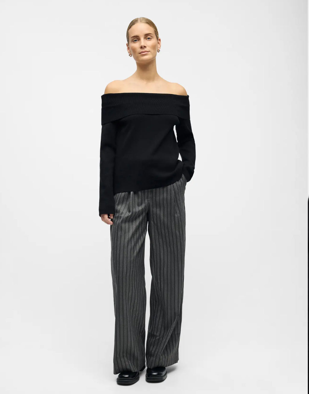 OBJREYNARD L/S RE OFF SHOULDER KNIT