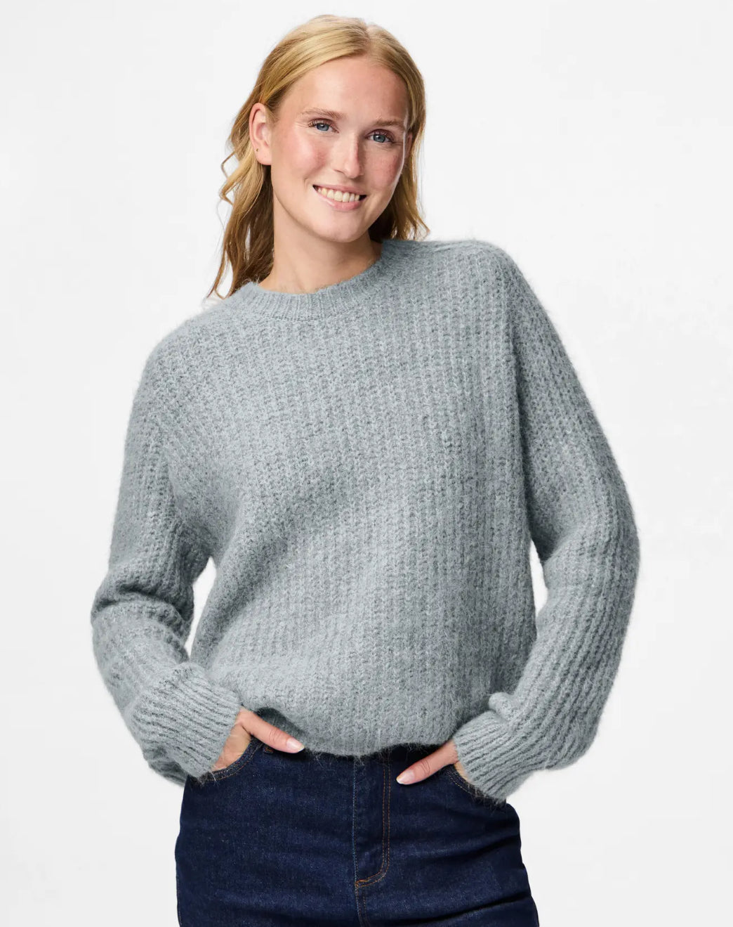 PCCLEO LS O-NECK CHUNKY KNIT