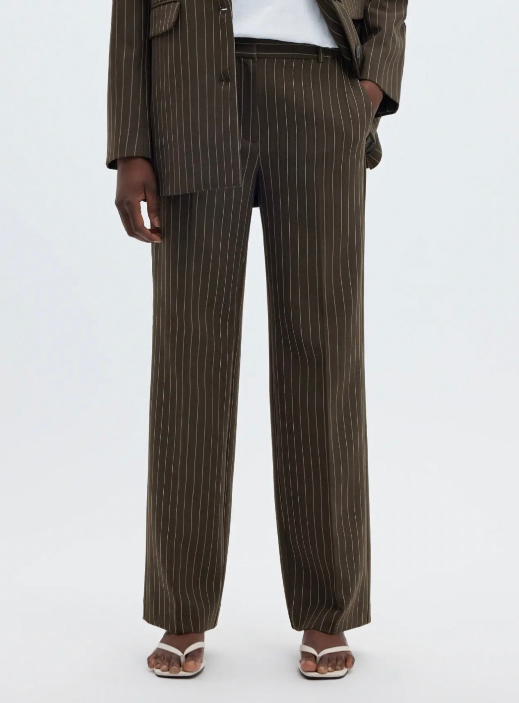 SLWRITA MW WIDE PANT PIN STRIPE