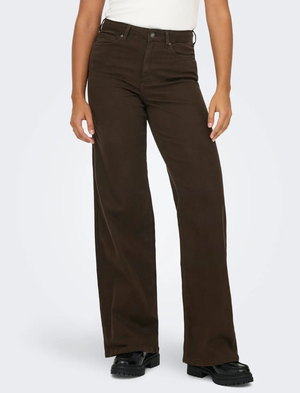 ONLMADISON BLUSH HW WIDE BROWN DNM