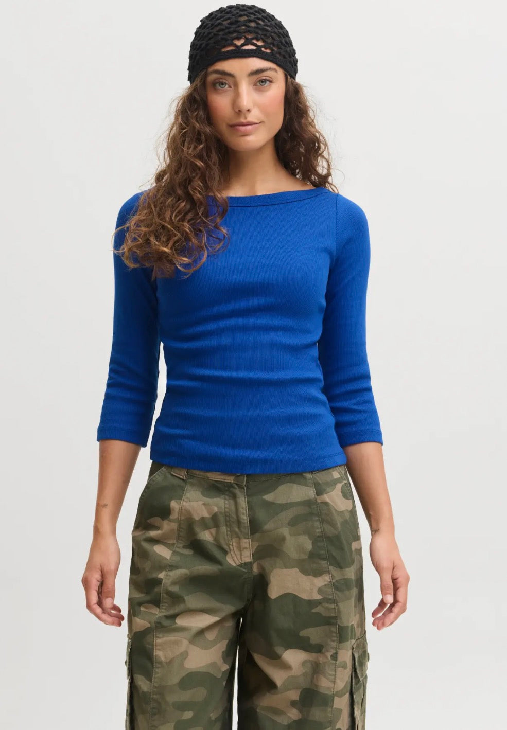 JXFIFI STR 3/4 BOATNECK TOP