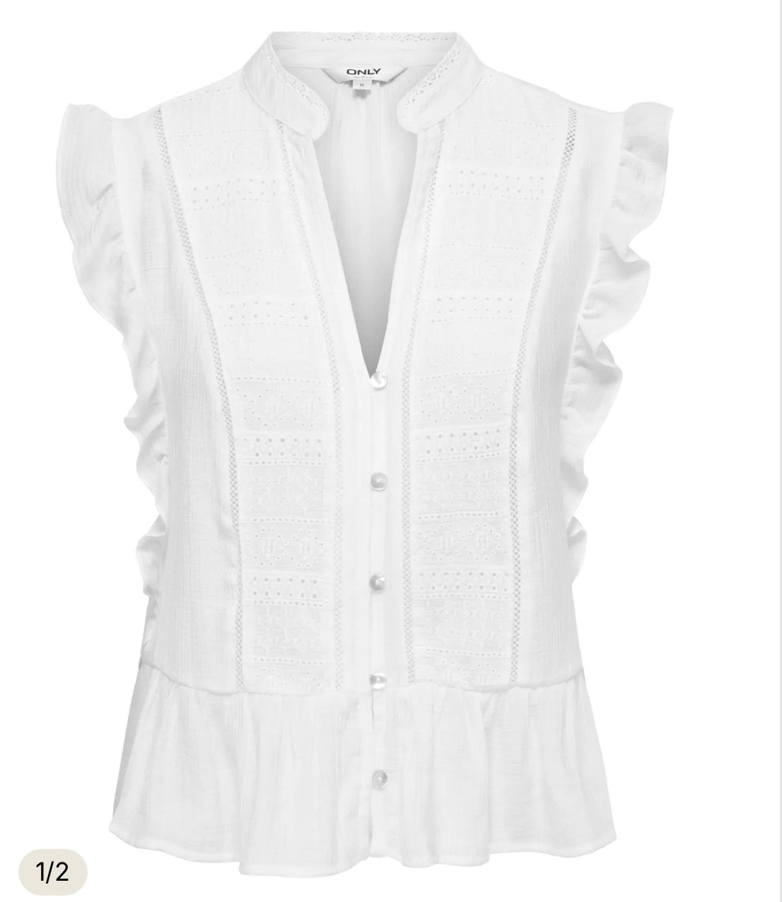ONLHENNY FRILL BUTTON TOP