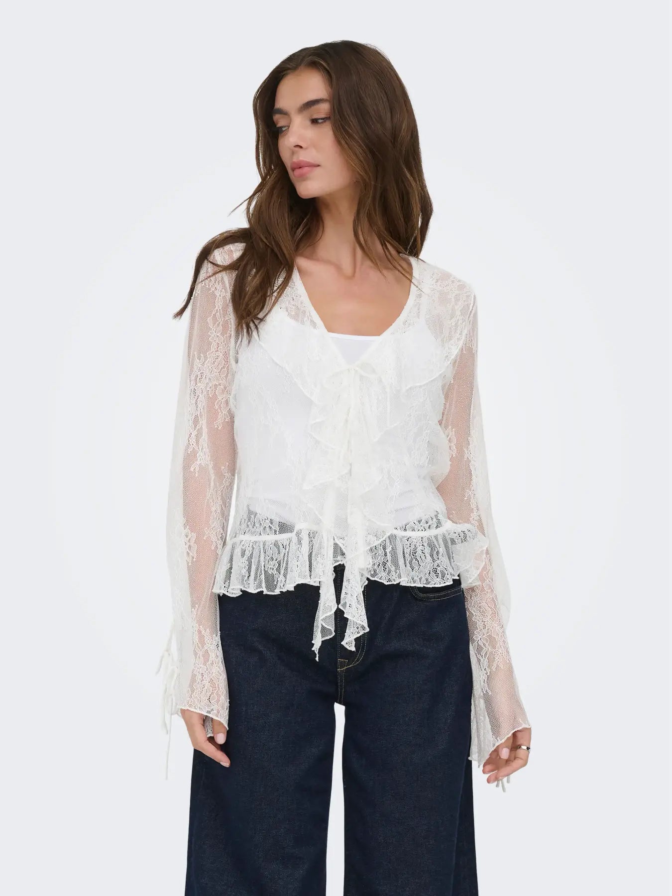 ONLCALIBEA L/S RUFFLE TOP